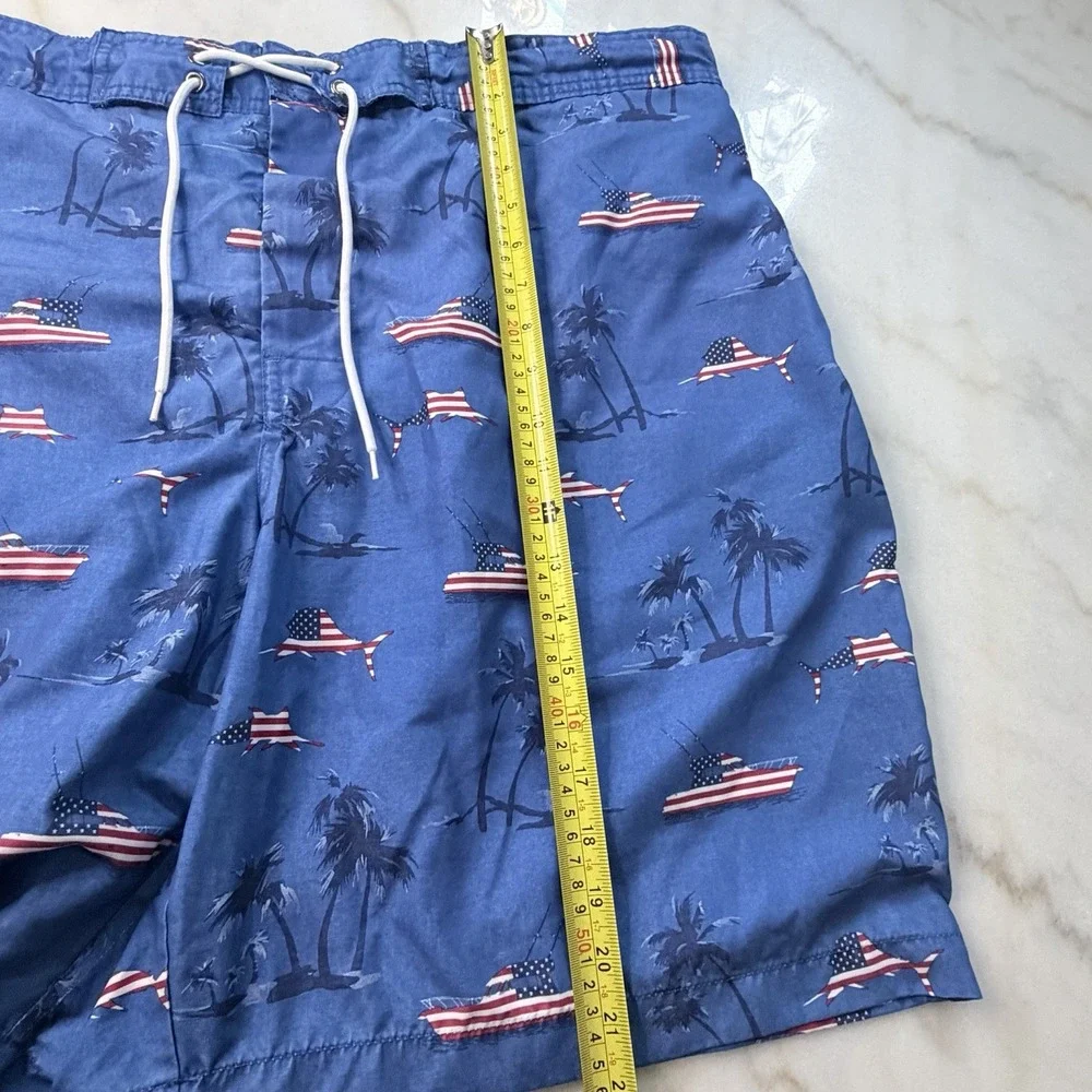 St John's Bay Men's 3XL Board Swim Short Board American Flag Palm Beach Vacation